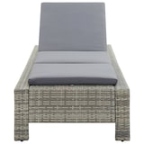 thumbnail of vidaXL Sonnenliege mit Auflage Grau Poly Rattan