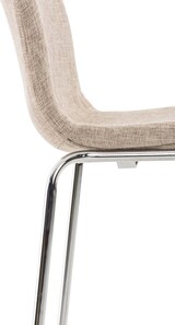 thumbnail of Barhocker TENAR - Stoff Creme 43x48x100 cm Silber | Barstuhl Mit Lehne Tresenhocker Tresenstuhl Kneipenhocker Kneipenstuhl
