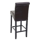 thumbnail of Barkruk HWC-C33, barkruk counter stool, hout ~ bruin, donkere poten, leer