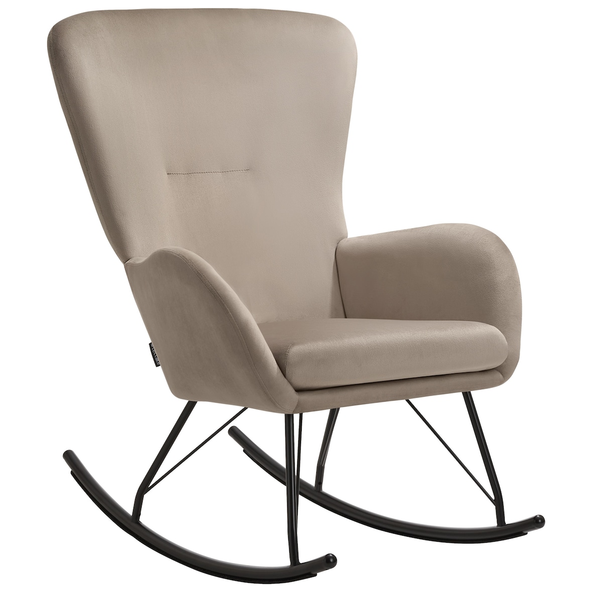 tectake cadeira de balanço Swing com patins de aço e espessa almofada  Preto/Taupe