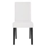 thumbnail of 4er-Set Esszimmerstuhl Stuhl Küchenstuhl Littau ~ Kunstleder, weiß matt, dunkle Beine