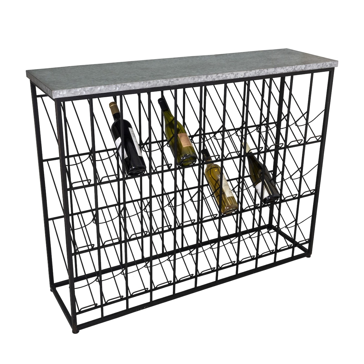 Cave à vin 33 bouteilles noir antic zinc 120 x 94.5 x 34