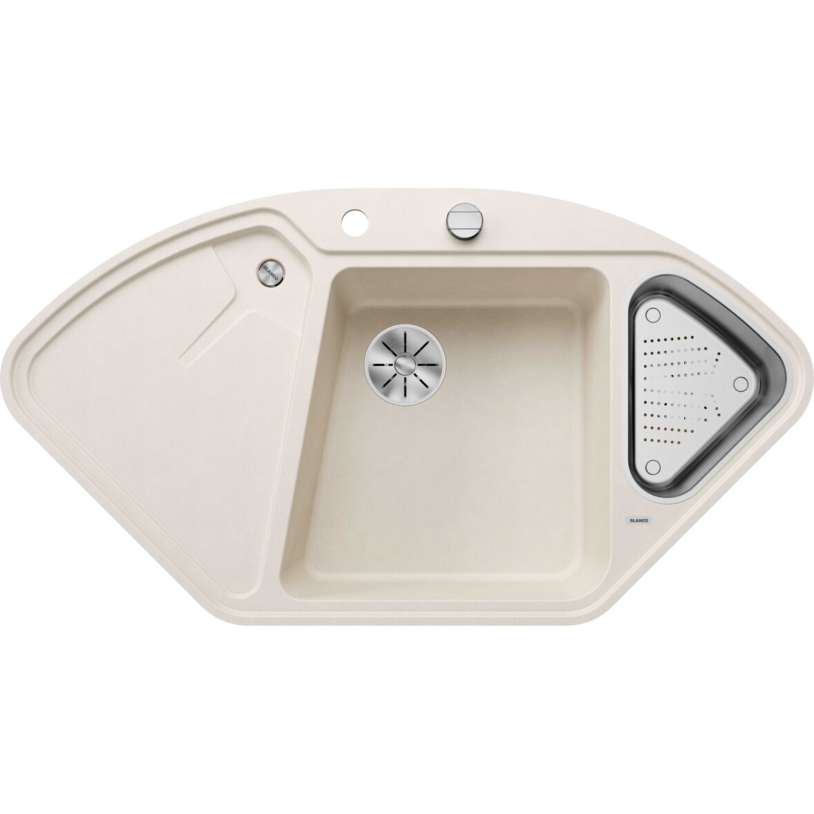 BLANCODELTA II-F Einbauspüle SILGRANIT softweiß ab 80 cm Excenter