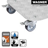 thumbnail of WAGNER Pflanzenroller ALASKA 29 x 29 x 7,5 cm, Alu Riffelblech, Softrollen&Bremsen, Tragkraft 100 kg, DE Ware - 20700301
