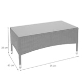 thumbnail of Poly-Rattan Garnitur HWC-F55, Balkon-/Garten-/Lounge-Set Sofa Sitzgruppe ~ schwarz, Kissen dunkelgrau