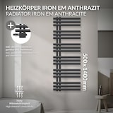 thumbnail of ECD Germany Badheizkörper Iron EM 500×1400 mm Anthrazit, Design Paneelheizkörper Radiator, Handtuchwärmer Handtuchtrockner Heizung