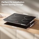 thumbnail of Plaque de cuisson vitrocéramique CDV 60 cm, 4 zones, 9 niveaux, commande tactile, 6400 W, CDVER64B