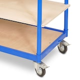 thumbnail of Etagenwagen mit 6 Ebenen, BxTxH 1050x500x1690 mm, 4 Lenkrollen, 2 Rollen mit Feststellbremse mit 12 Euroboxen BxTxH 600x400x150 mm