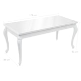 thumbnail of Table à manger 179x89x81 cm Blanc brillant Modèle Zenith Bois Plus