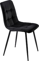 thumbnail of Esszimmerstuhl 4er Set Samt Schwarz 86x46x44 cm mit Rückenlehne Ziersteppung Metallgestell ergonomisch gepolstert