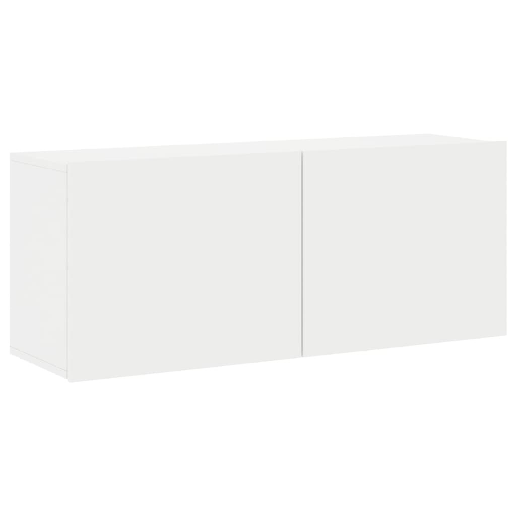 Helloshop26 - Meuble TV multimédia étagère télévision buffet téléviseur salle à manger salon chambre mural 100 x 30 x 41 cm blanc 02_0027737
