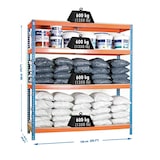 thumbnail of SimonRack Estante Industrial 2000x1500x600, 4 Prateleiras em Madeira, 600 kg por Nível, Estrutura em Aço, Azul/Laranja/Madeira - Simonforte