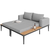 thumbnail of Merax Outdoor Patio Daybed, Double Lounge Bed, Doppelliege & Sonnenliege, wasserdichtes Sofabett mit Regalen, Grau