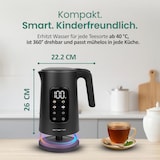 thumbnail of Emerio Wasserkocher mit Temperaturregelung 1,7 Liter – Touch-Bedienung – 360° drehbar – Warmhaltefunktion – 2200 W – WK-132229 – Schwarz