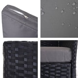 thumbnail of Poly-Rattan Gartenbank Halden, Sitzbank Bank ~ anthrazit, Kissen anthrazit