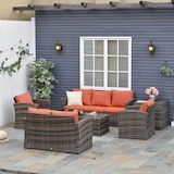 thumbnail of Outsunny Mobili da Giardino 6 Pezzi in Rattan Divani Poltrone Tavoli