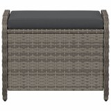 thumbnail of vidaXL Gartenhocker mit Kissen Grau 58x46x46 cm Poly Rattan