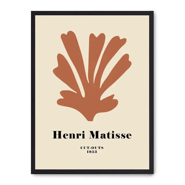 Lámina con marco roble MATISSE ART PRINT VII 40x50 cm Product size: 21x30 cm;  MAT 029  impreso en papel de primera calidad de 180gr.