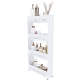 thumbnail of Carrello Da Cucina Salvaspazio Carrellino Portaoggetti Con Rotelle Ruote 4 Ripiani Dispensa Bagno Fino a 2.5 Kg Per Ripiano 103 x 12,5 x 54 cm Bianco