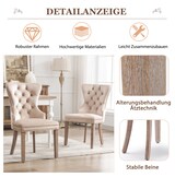 thumbnail of Polsterstuhl Esszimmerstuhl Samt Beige 95x64x54 cm mit verstellbaren Massivholzbeinen Türklopfer Ziernägel elegantes Design