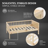 thumbnail of ML-Design Kinderbett 70x140 cm Natur, Holzbett mit Lattenrost & Rausfallschutz, Jugendbett aus massivem Kiefernholz, Montessori Einzelbett Babybett