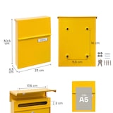 thumbnail of ARREGUI Line E6808 Cassetta Postale Individuale in Acciaio, Cassetta della Posta da Parete, Con Serratura Coperta, Dimensione S (DIN A5), Giallo