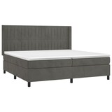 thumbnail of vidaXL Boxspringbett mit Matratze & LED Dunkelgrau 200x200 cm Samt