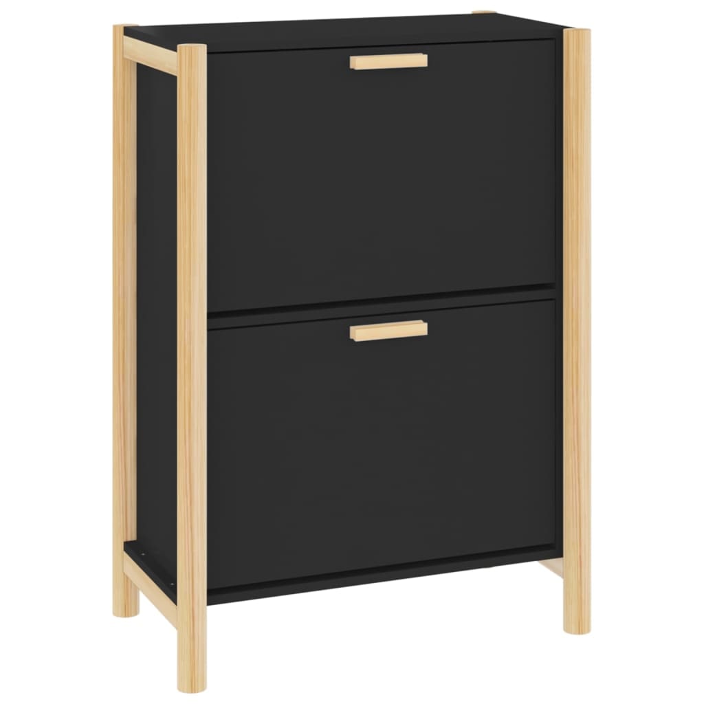 vidaXL Schuhschrank Schwarz 57,5x33x80 cm Holzwerkstoff