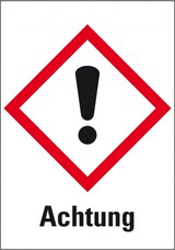 thumbnail of Aufkleber I Gefahrensymbol Ausrufezeichen GHS 07, Achtung, Folie, 18x26mm, 30/Bogen, GHS-Verordnung