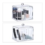thumbnail of Relaxdays Wattestäbchen Aufbewahrung, Acryl, Box mit Deckel, großer Ohrstäbchen Spender Bad & Schminktisch, transparent