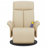 thumbnail of vidaXL Massagesessel mit Fußteil Creme Stoff