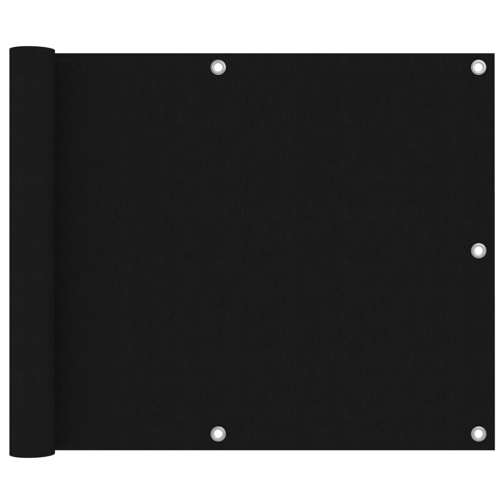 Helloshop26 - Paravento per balcone 75 x 300 cm tessuto oxford nero 02_0010269