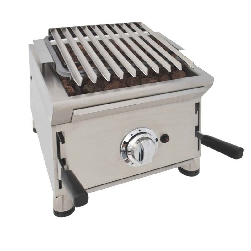 Barbacoa a gas 40 cm piedra volcánica con parrilla inoxidable regulable en 3 alturas Línea 600 40BAR de Arilex