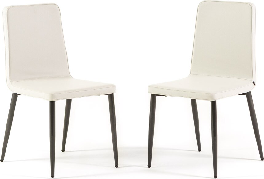 Set aus 2 gepolsterten Innenstühlen aus Stoff mit Metallbeinen – elegant und bequem, ideal für Esszimmer, Wohnzimmer oder Restaurant - MINA -Elfenbein