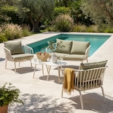 thumbnail of Set da giardino in resina e acciaio con cuscini 10 cm, Elegante salotto da esterno per terrazze, verande, giardino - Bellagio - Crema