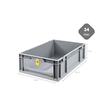 thumbnail of PROREGAL Eurobox NextGen Insight Cover | HxBxT 17x40x60 | 34 Liter | Niedrig/Gelb | Eurobehälter, Transportbox, Transportbehälter, Stapelbehälter