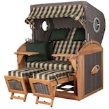 thumbnail of Strandkorb - bene living - Borkum XL Teak Bullauge - PE grau - Modell 506 - 2,5-Sitzer inkl. Liftersystem