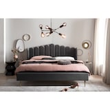 thumbnail of SalesFever Muschelbett aus Samt | 180 x 200 cm | Beine aus goldfarbenem Chrom
