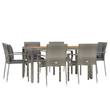 thumbnail of HELLOSHOP26 - 7 piezas ratán gris muebles de comedor de jardín y cojines 02_0014902