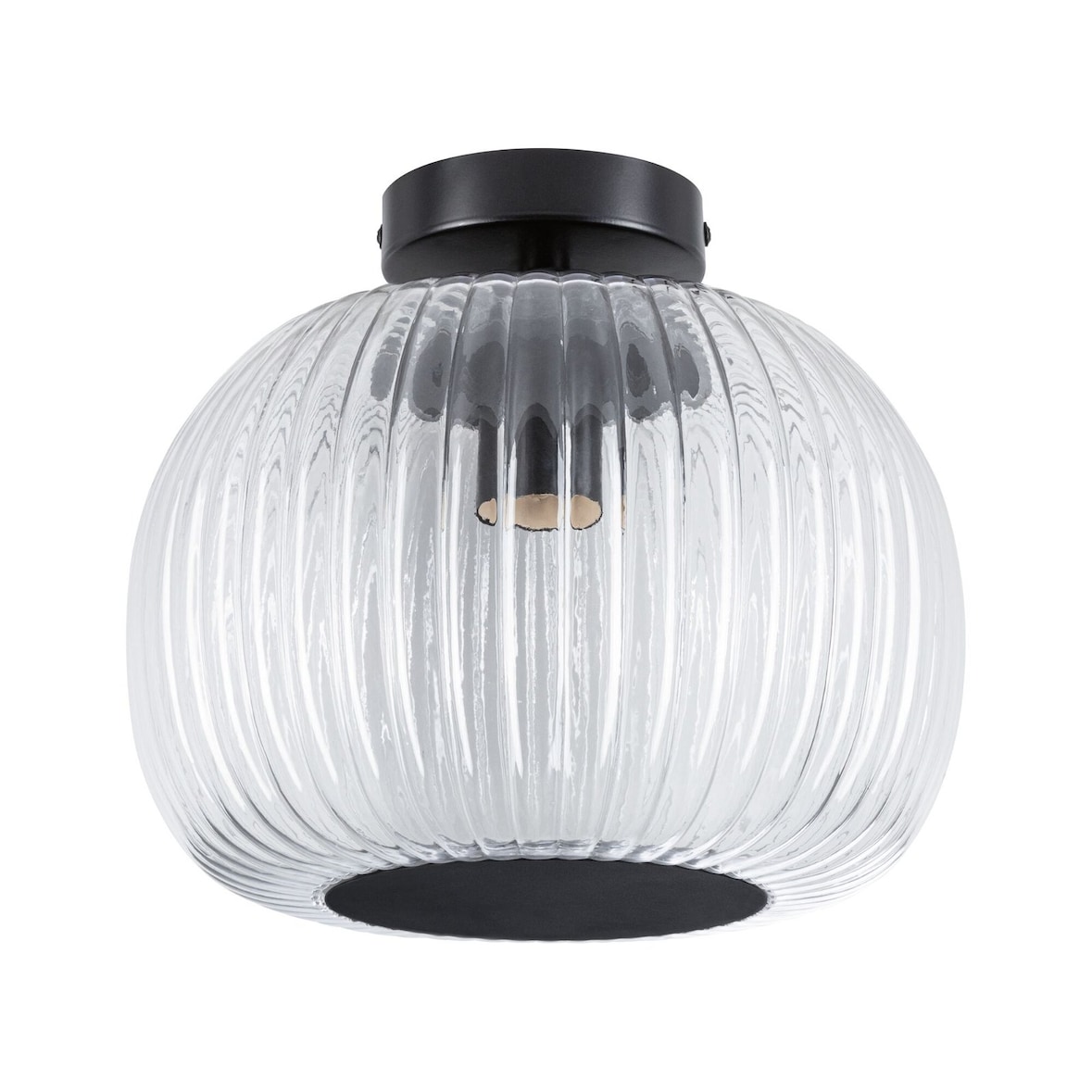 Paulmann LED Deckenleuchte Ruya IP44 E27   230V max. 60W dimmbar Glas#Schwarz matt 71146