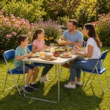 thumbnail of Set 6 Sedie Pieghevoli Apri e chiudi richiudibili imbottite Salvaspazio in Acciaio da giardino picnic Colore BIANCO
