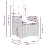 thumbnail of vidaXL Tuinstoelen 2 st verstelbaar met kussens poly rattan zwart