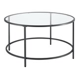 thumbnail of Helloshop26 - Table basse ronde pour salon plateau en verre pieds en acier 84 cm noir 03_0006180