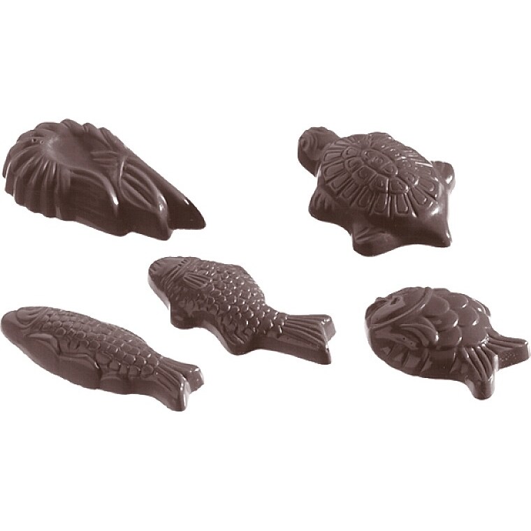 1 x SCHNEIDER Schokoladen-Form Meeresbewohner 5 Fig.  - K 38x20x7