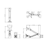 thumbnail of Dataflex Viewlite Plus schwenkbare Slatwall Monitor Halterung (58.512)