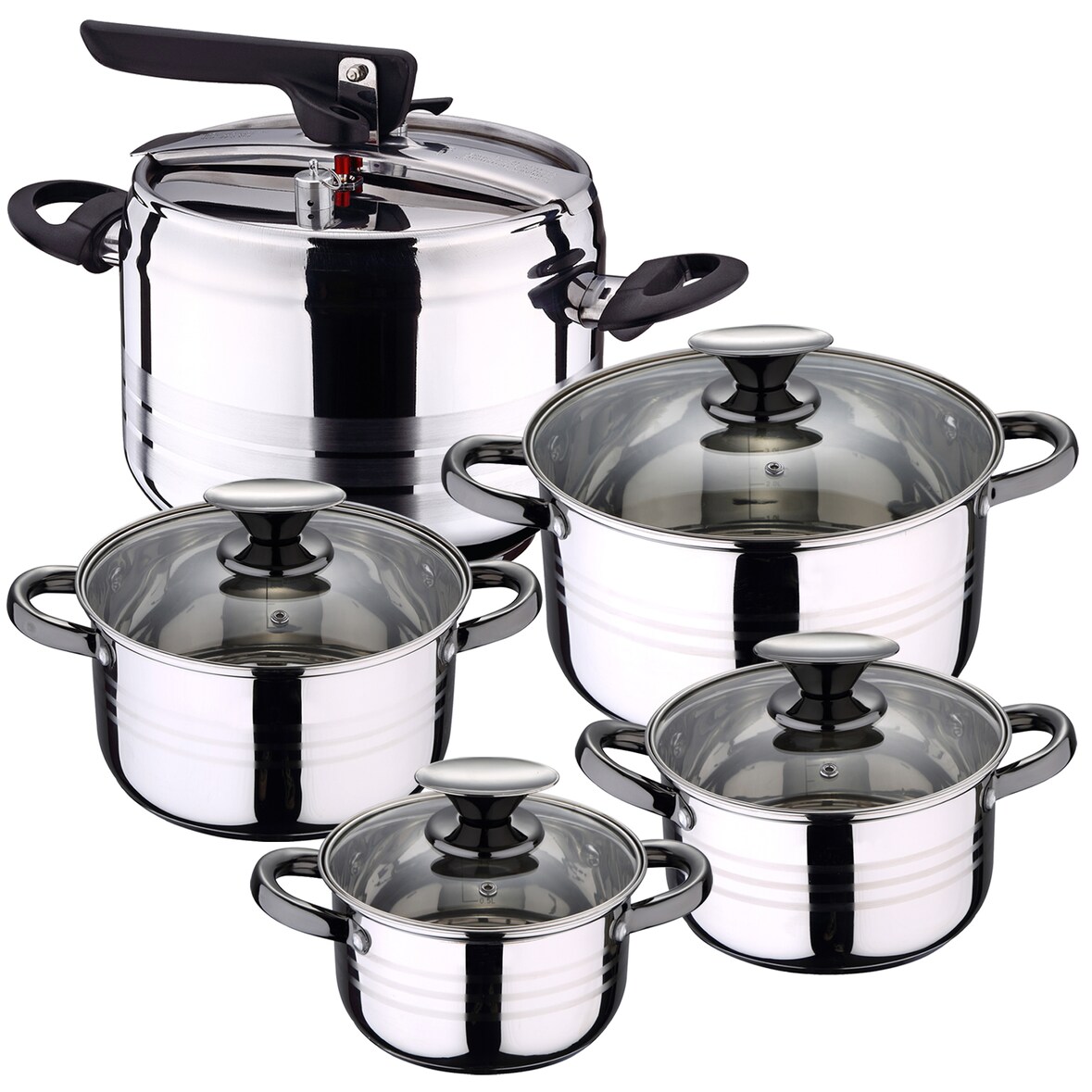 San Ignacio - 8-teiliges Dina-Kochgeschirrset mit 7-l-DUNA-Schnellkochtopf aus Edelstahl