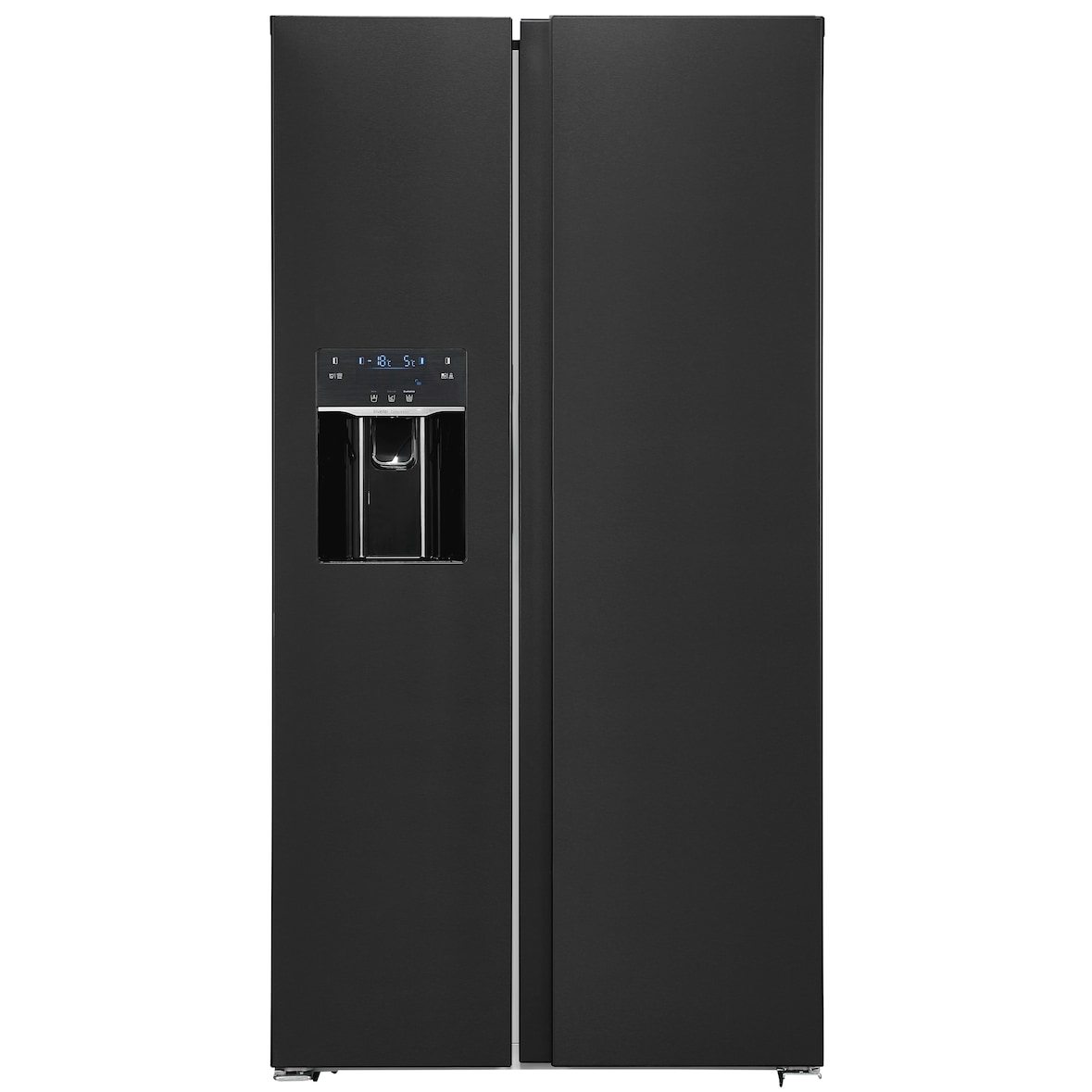 Exquisit Side by Side SBS520-CF-040E inoxlook-az | 513 L Volumen | Side by Side Kühlschrank mit Eiswürfelspender | Wassertank | Kühlschrank schwarz