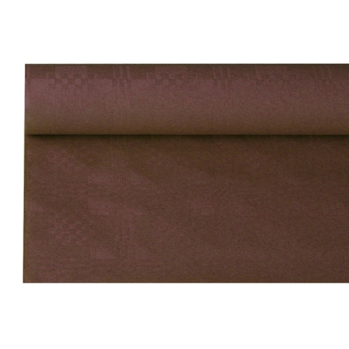 12 lots de 1 Nappe damassée 6 m x 1,2 m marron