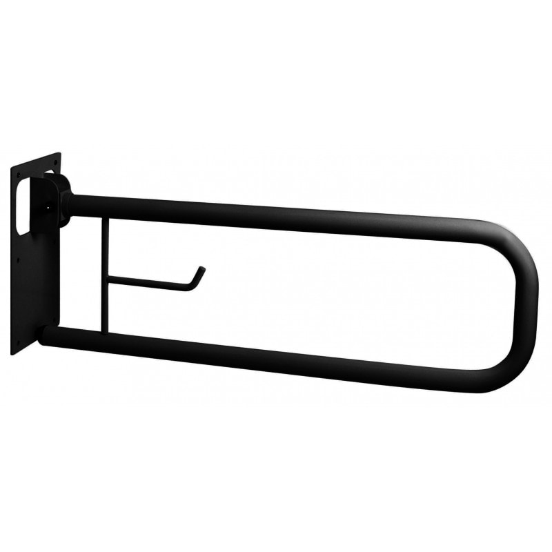 Barra abatible de Acero lacado negro mate de 73Cm cuadrada.