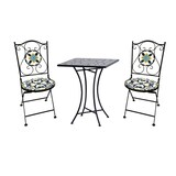 thumbnail of Mosaik Sitzgarnitur Set 3-teilig Sitzgruppe Gartenmöbel Tisch Stühle